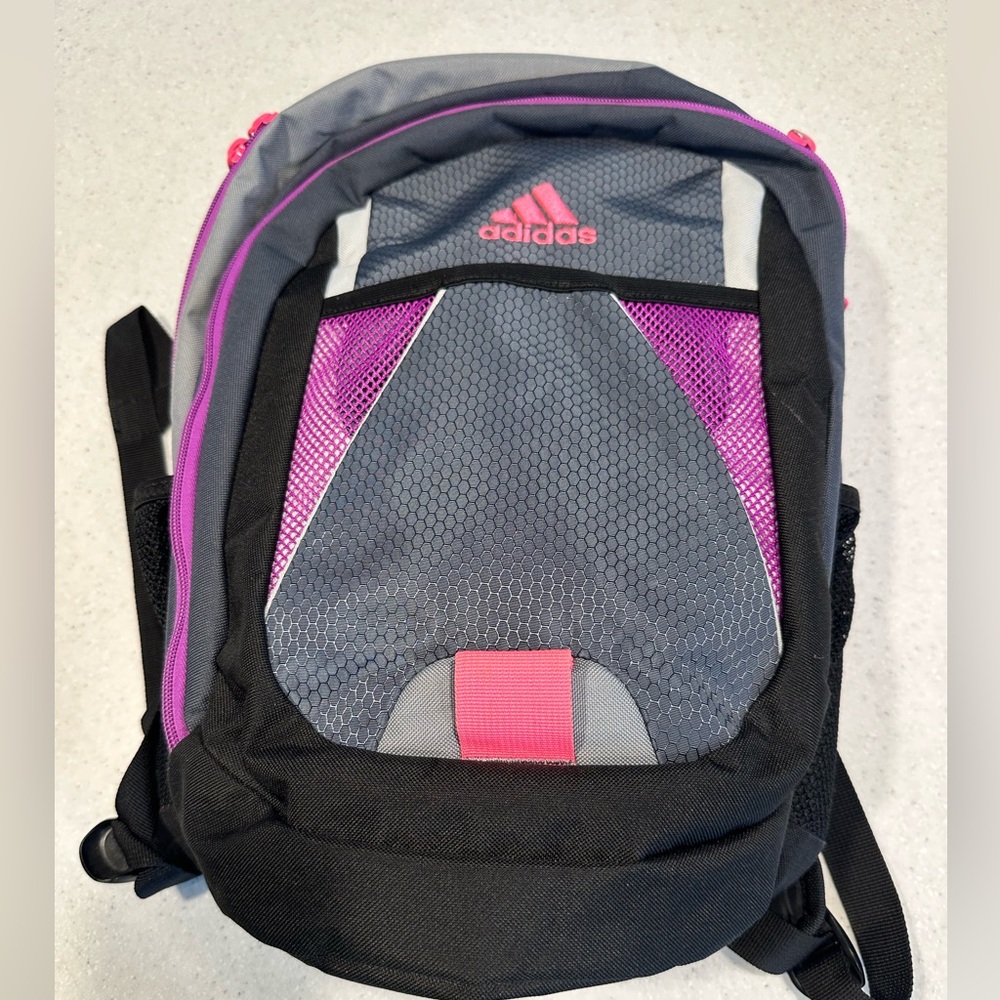 Adidas Back Pack! school, Travel, dance, sports, etc. Black, purple & Gr…
